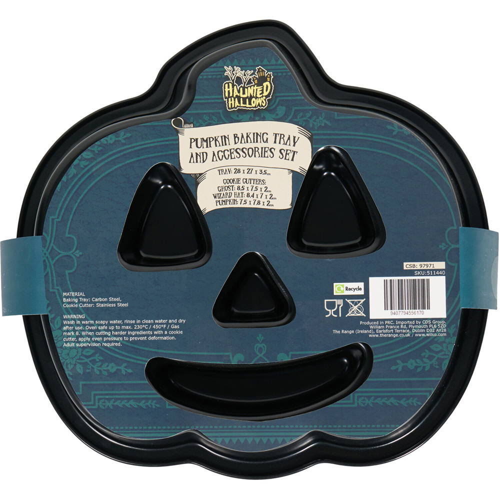 Pumpkin Baking Tray and Accessories Set Black Image 2