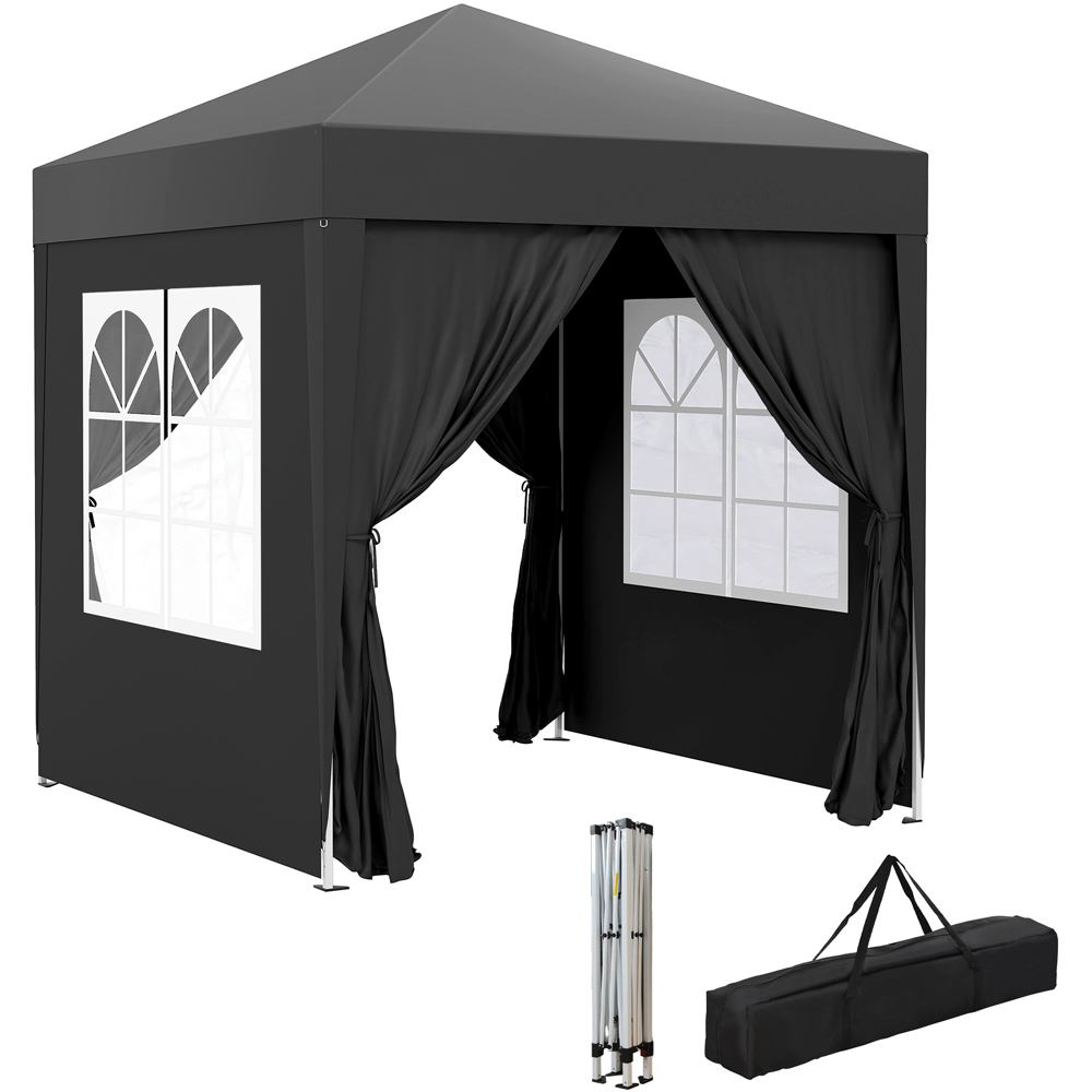 Outsunny 2 x 2m Black Marquee Pop Up Gazebo Party Tent Image 2
