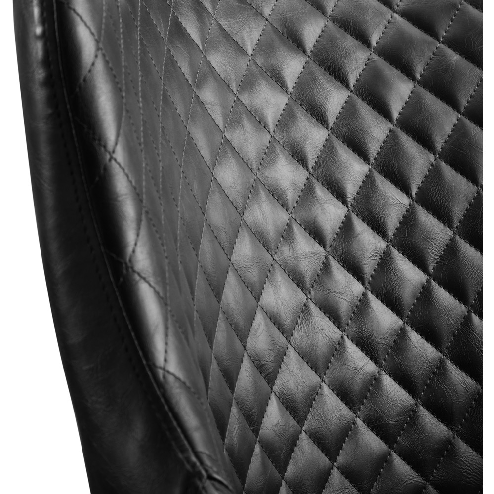 Julian Bowen Luxe Set of 2 Black Faux Leather Dining Chair Image 5