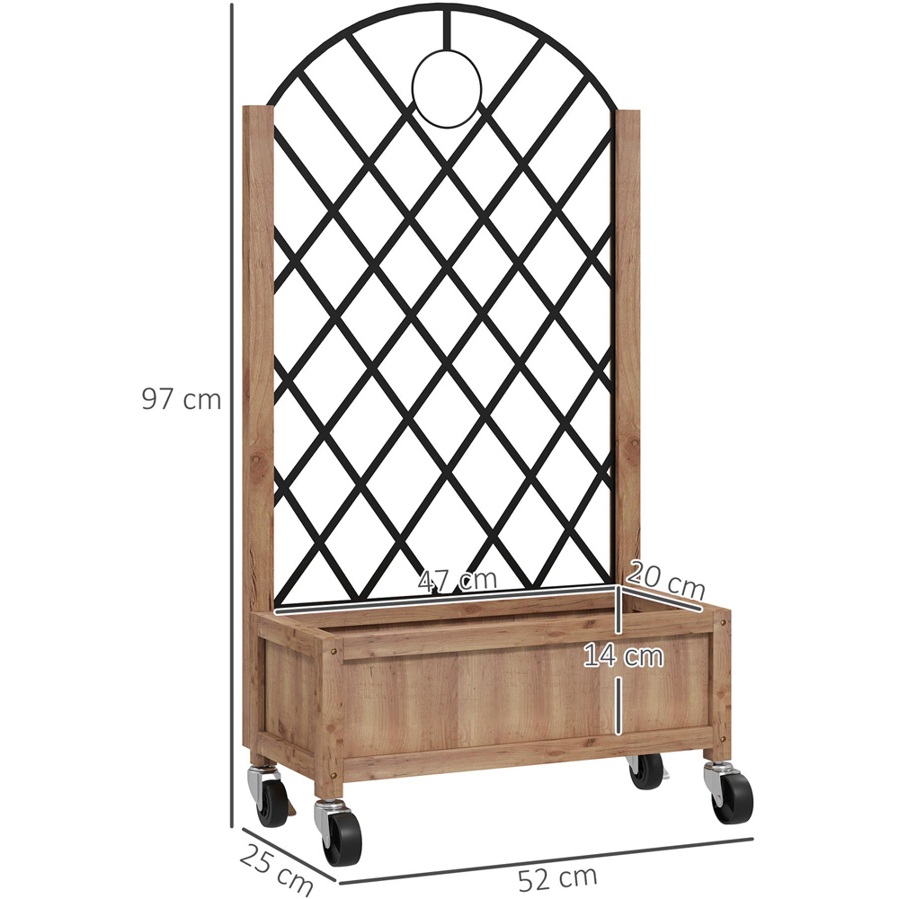 Outsunny Wooden Raised Bed with Trellis Image 9