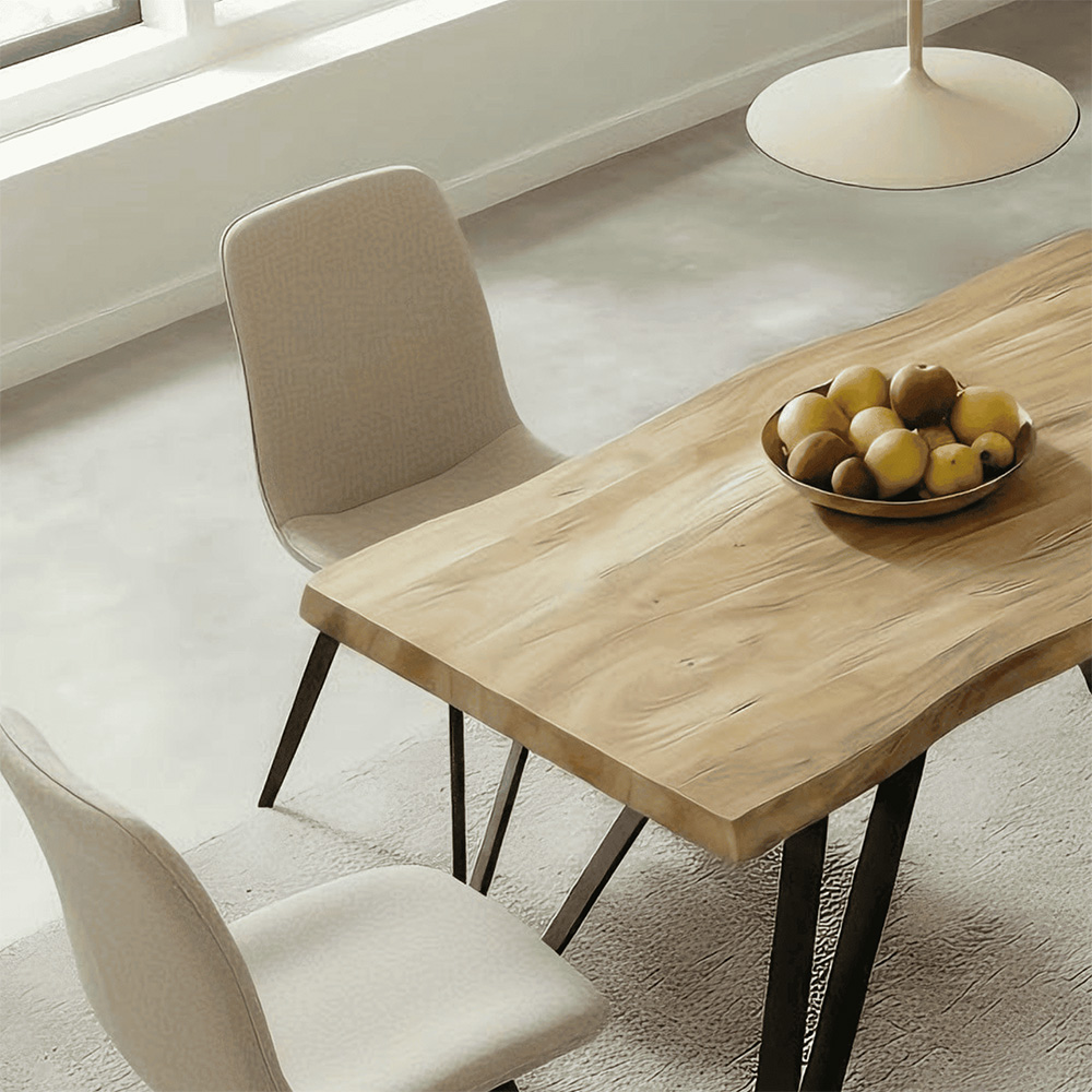 Home Source Arbore and Ashford 4 Seater Rectangular Dining Set Oak Woodgrain Effect and Beige Image 4