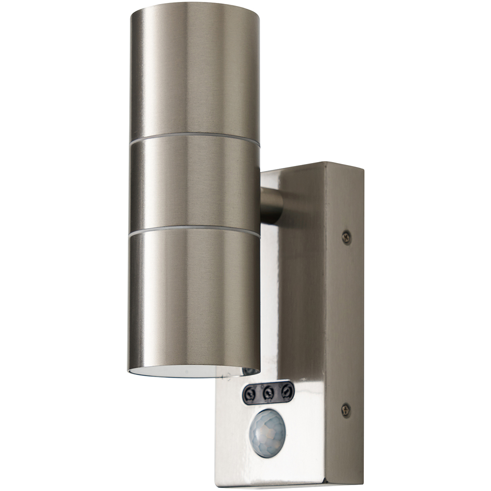 Zink Luna 2 Light Stainless Steel Up and Down Wall Light with PIR Sensor Image 1