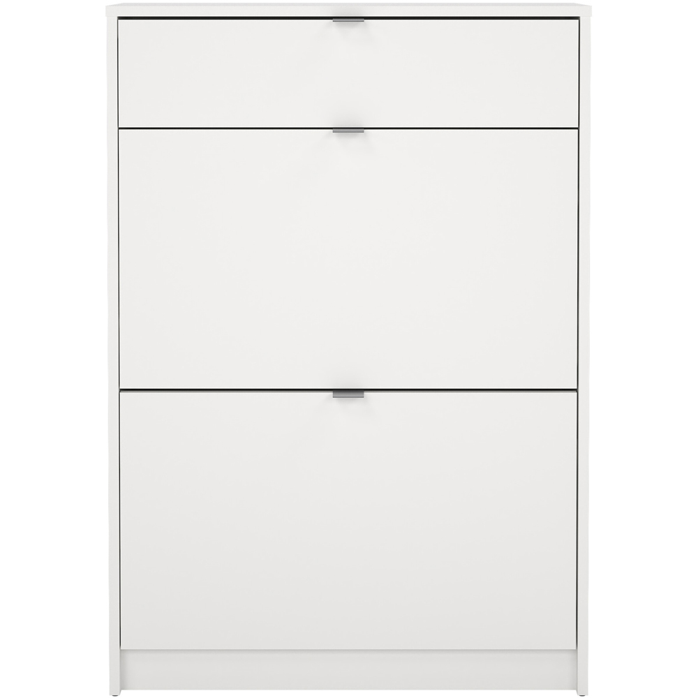 Florence Single Drawer 2 Flip Down Door White Shoes Cabinet Image 3
