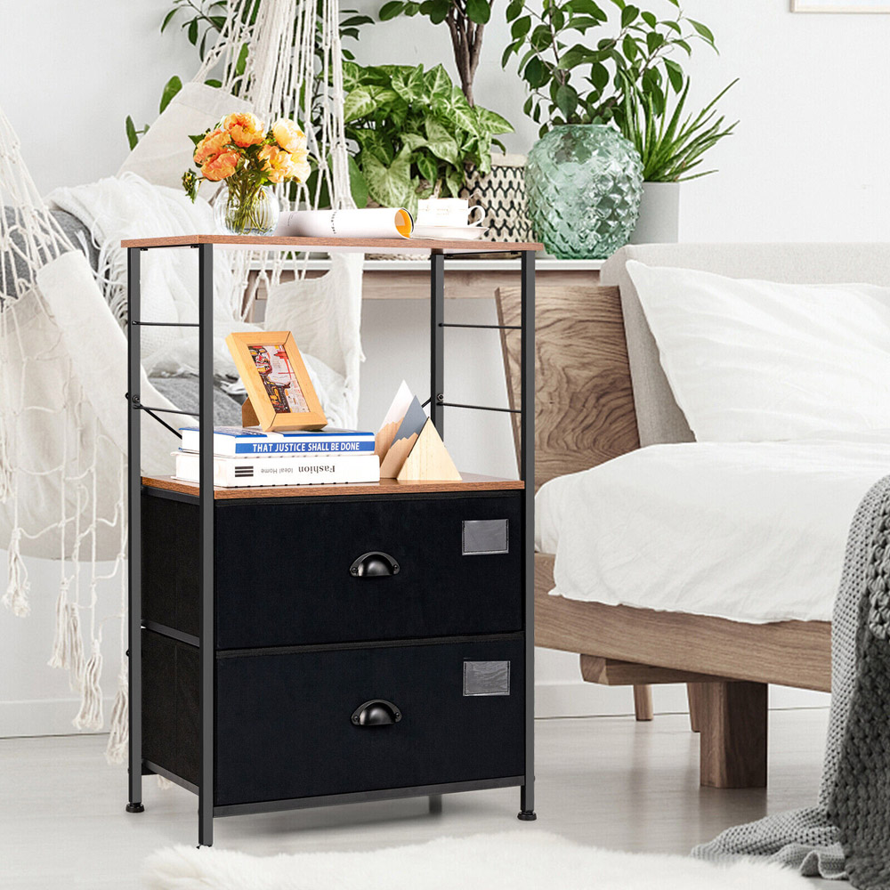 Costway 2 Drawer Single Shelf Storage Unit Image 3