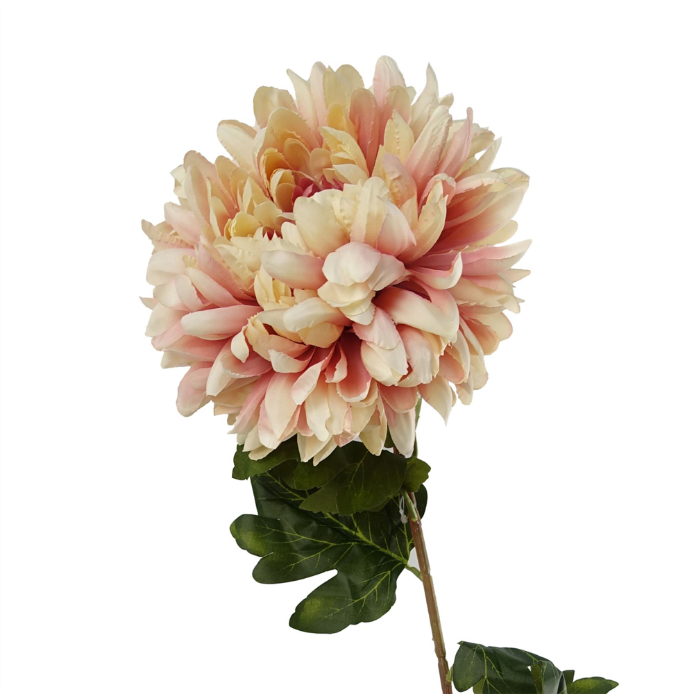 Leaf Pink Extra Large Reflex Chrysanthemum Single Stem Artificial Flower 2.5ft 6 Pack Image 7