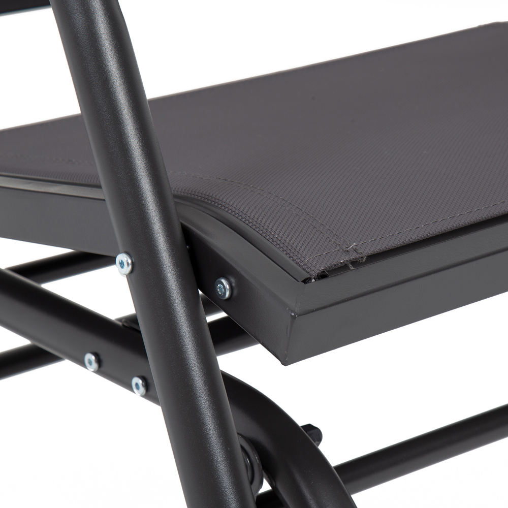 Charles Bentley Textilene Grey Rocking Glider Bench Image 6