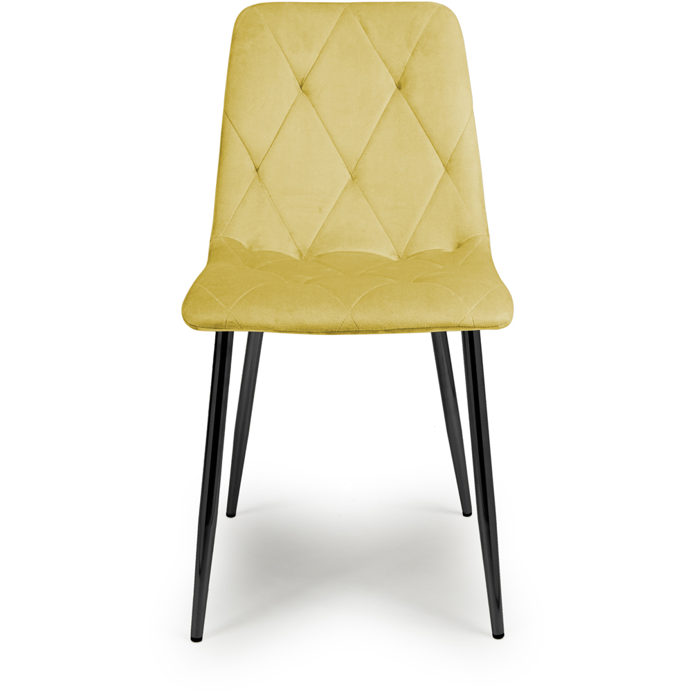 Vernon Set of 4 Mustard Brushed Velvet Dining Chair Image 6