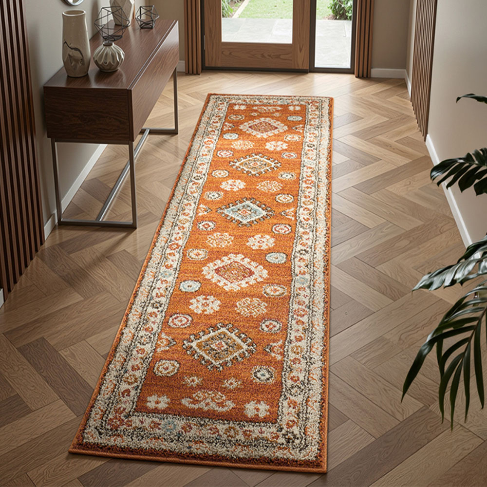 Portland HMC 5567 Terracotta Cashmere Rug 60 x 230cm Image 1