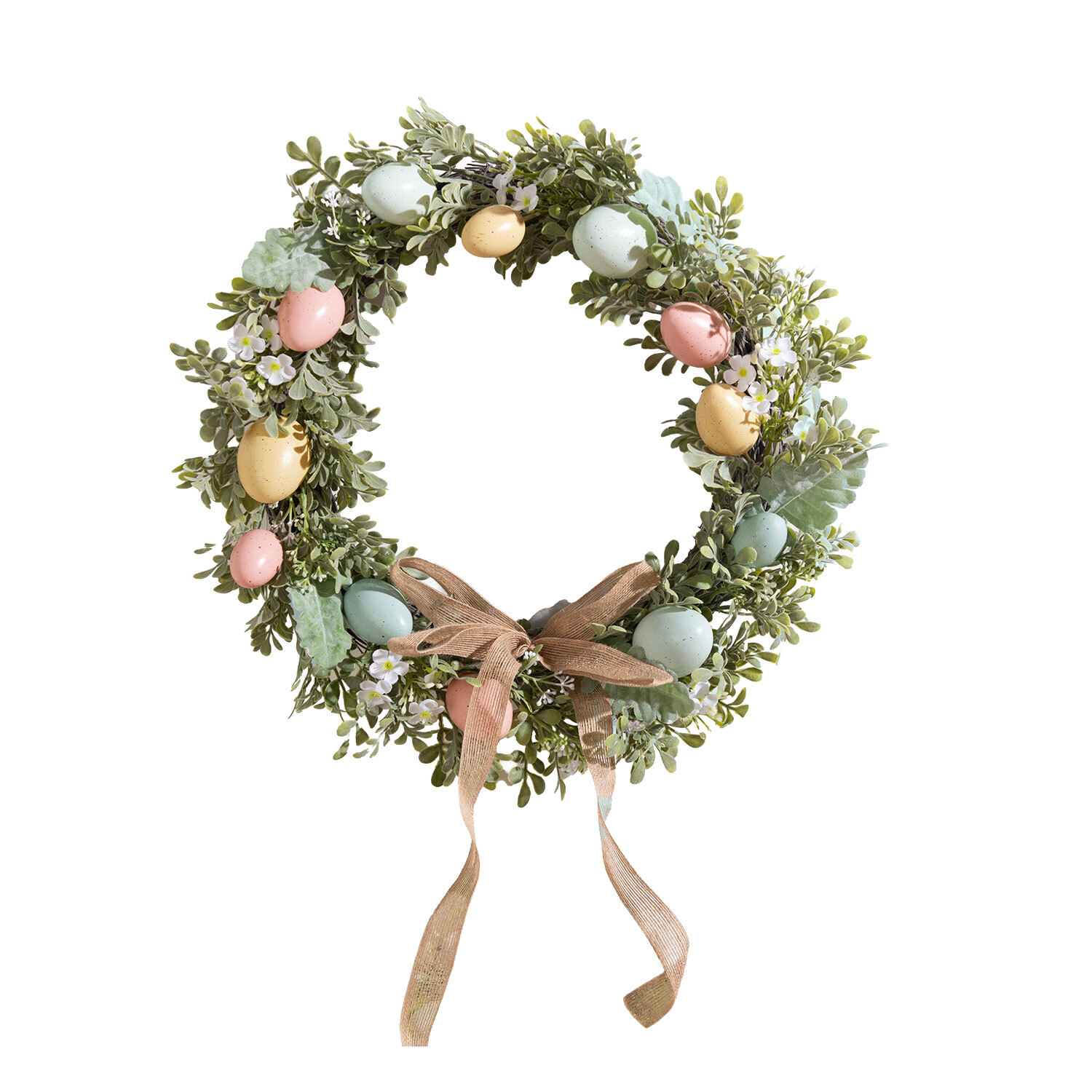 Pastel Egg Wreath With Hessian Bow Image 5