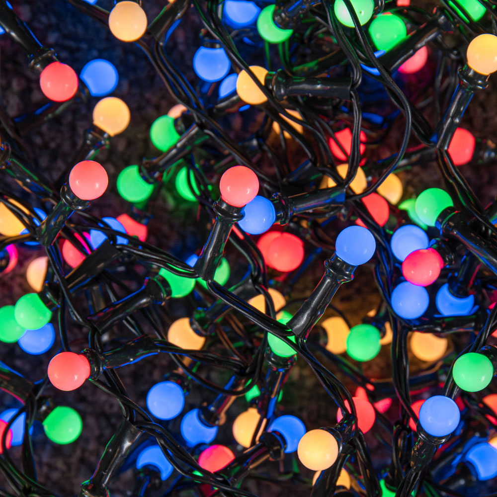 Samuel Alexander 300 Multicoloured LED Multi-Action Christmas Frosted Cap Berry String Lights 7.5m Image 2
