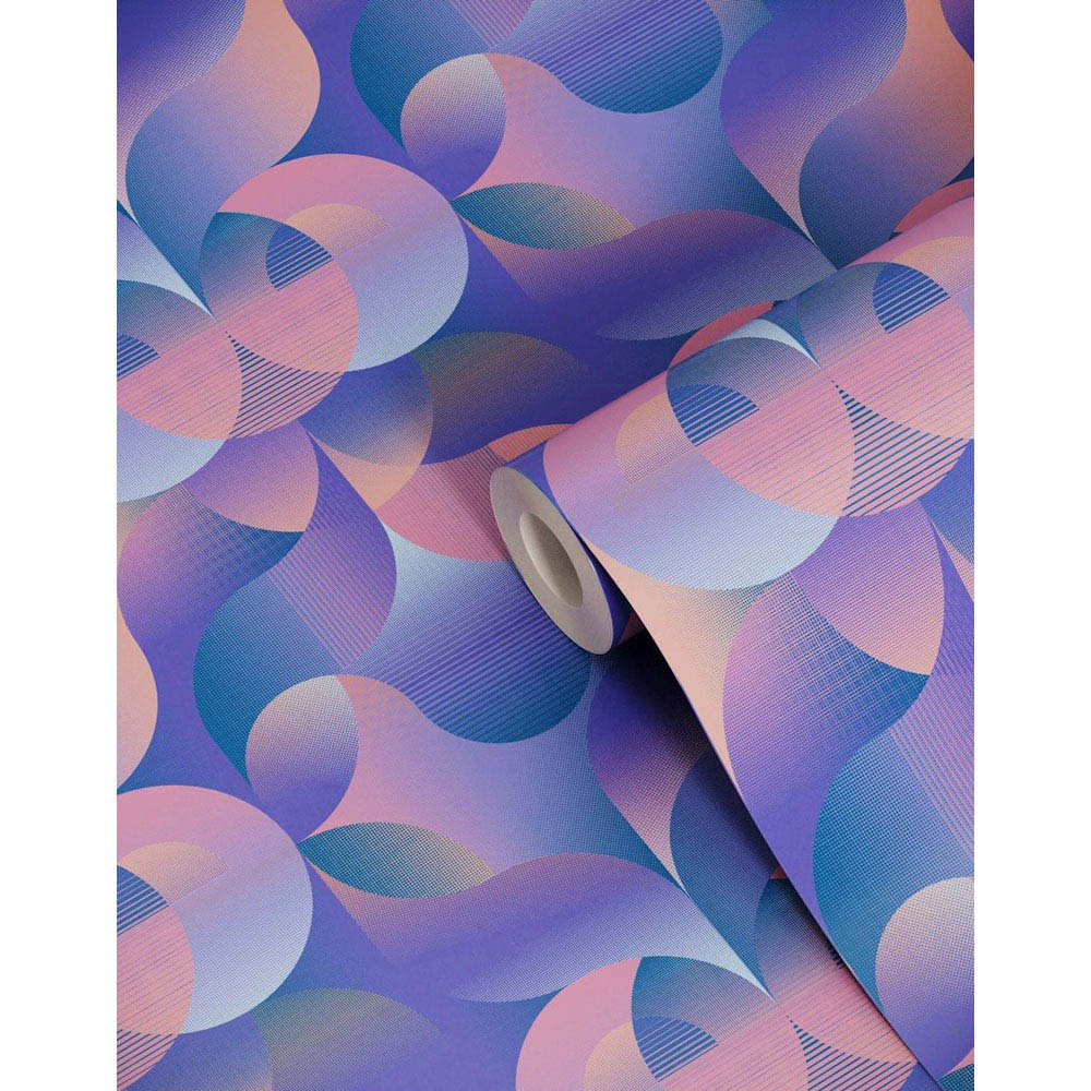 Bobbi Beck Eco Luxury Futuristic Abstract Geometric Purple Wallpaper Image 2