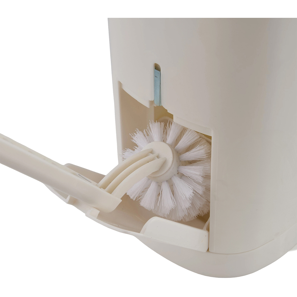 Living and Home 2-in-1 White Toilet Brush and Rubbish Bin Set 12L Image 4