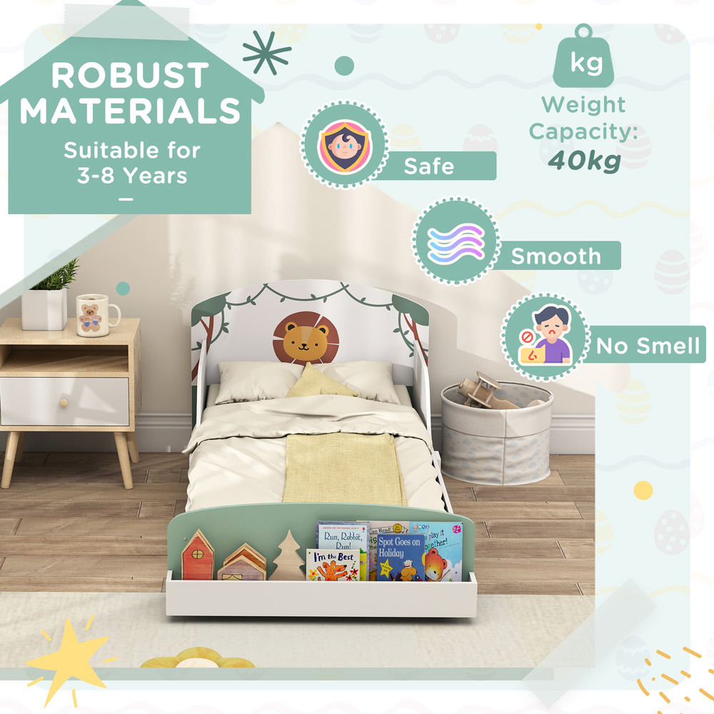 AIYAPLAY Lion Themed Green Kids Storage Bed Frame Image 7