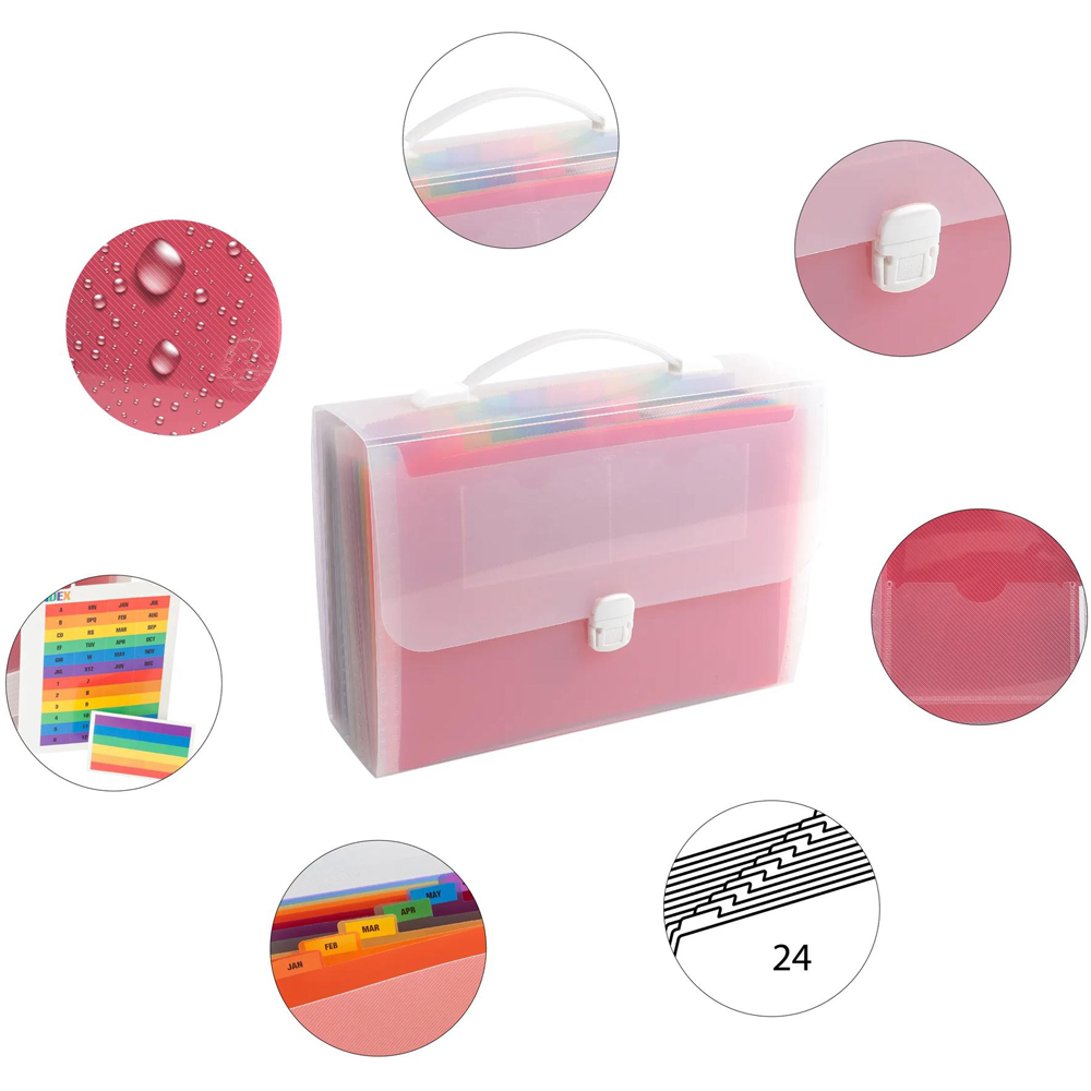 Exacompta Crystal 24 Compartment Expanding File 4 Pack Image 6