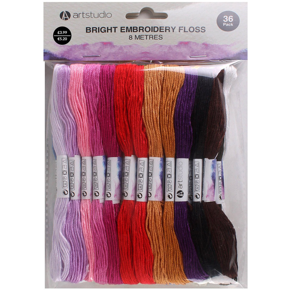 Art Studio Pack of 36 Embroidery Floss - Bright Image