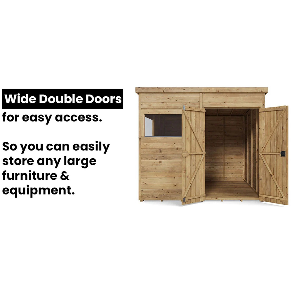 Dunster House Overlord 10 x 8ft Modular Brown Pent Garden Shed Image 3