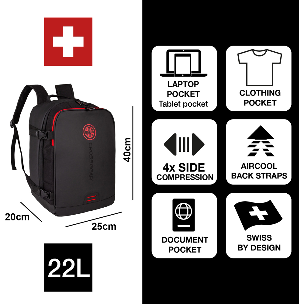 Crossgear Skylab Black Underseat Backpack 40cm Image 9