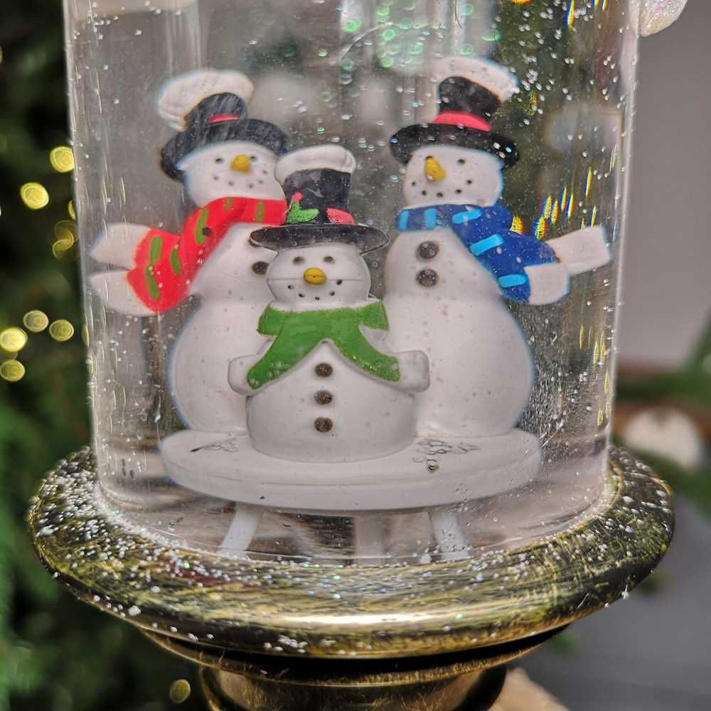 Samuel Alexander Snowman Scene LED Christmas Water Spinner Candlestick 25cm Image 3