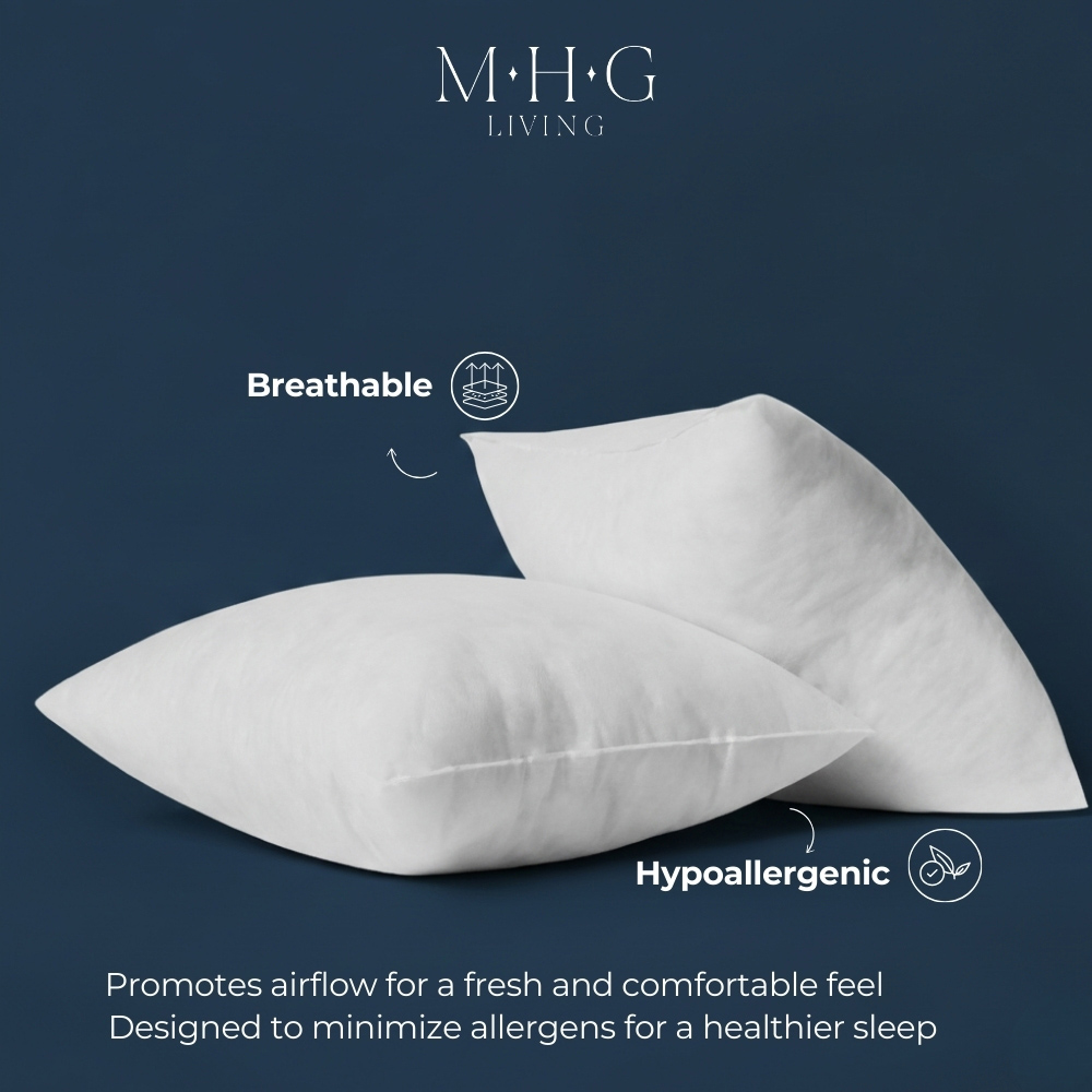 MHG Living White Hollowfibre Non-Woven Square Cushion Pad 55.8 x 55.8cm 2 Pack Image 5