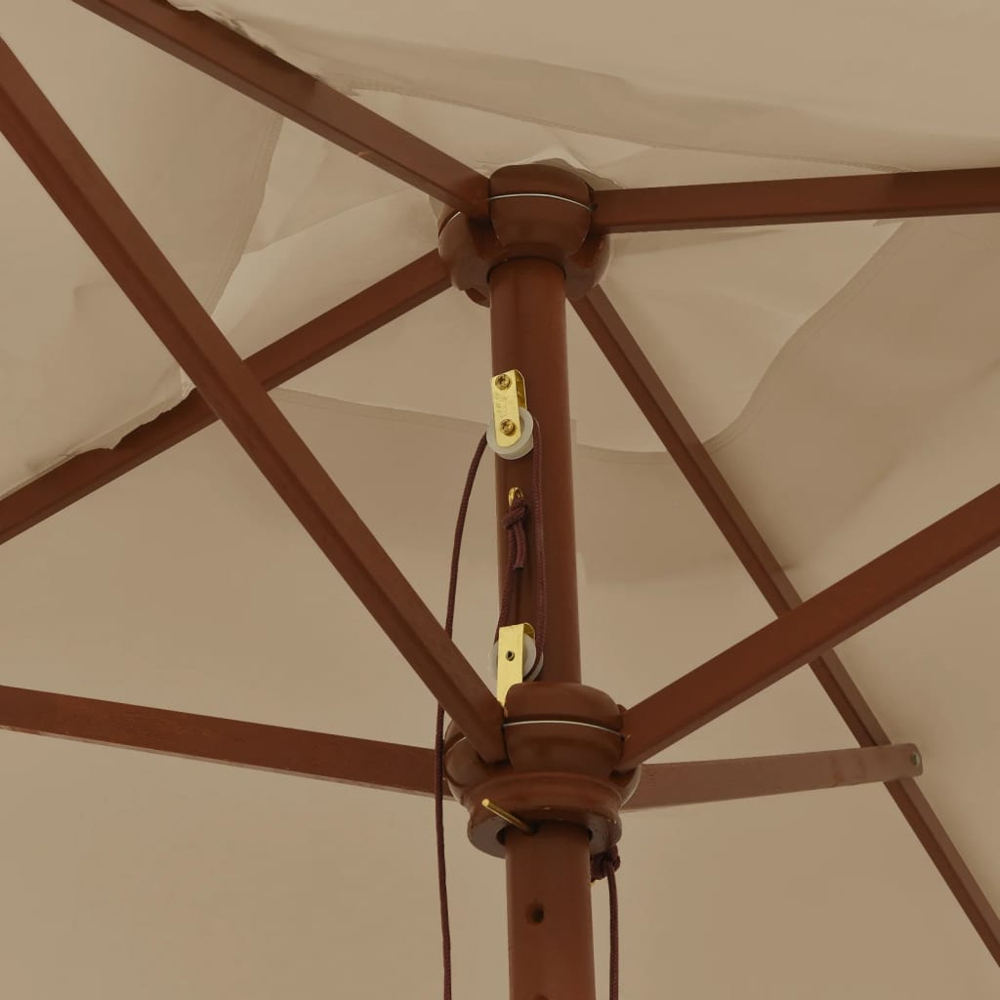 vidaXL Taupe Garden Parasol 2.3 x 1.9m Image 4