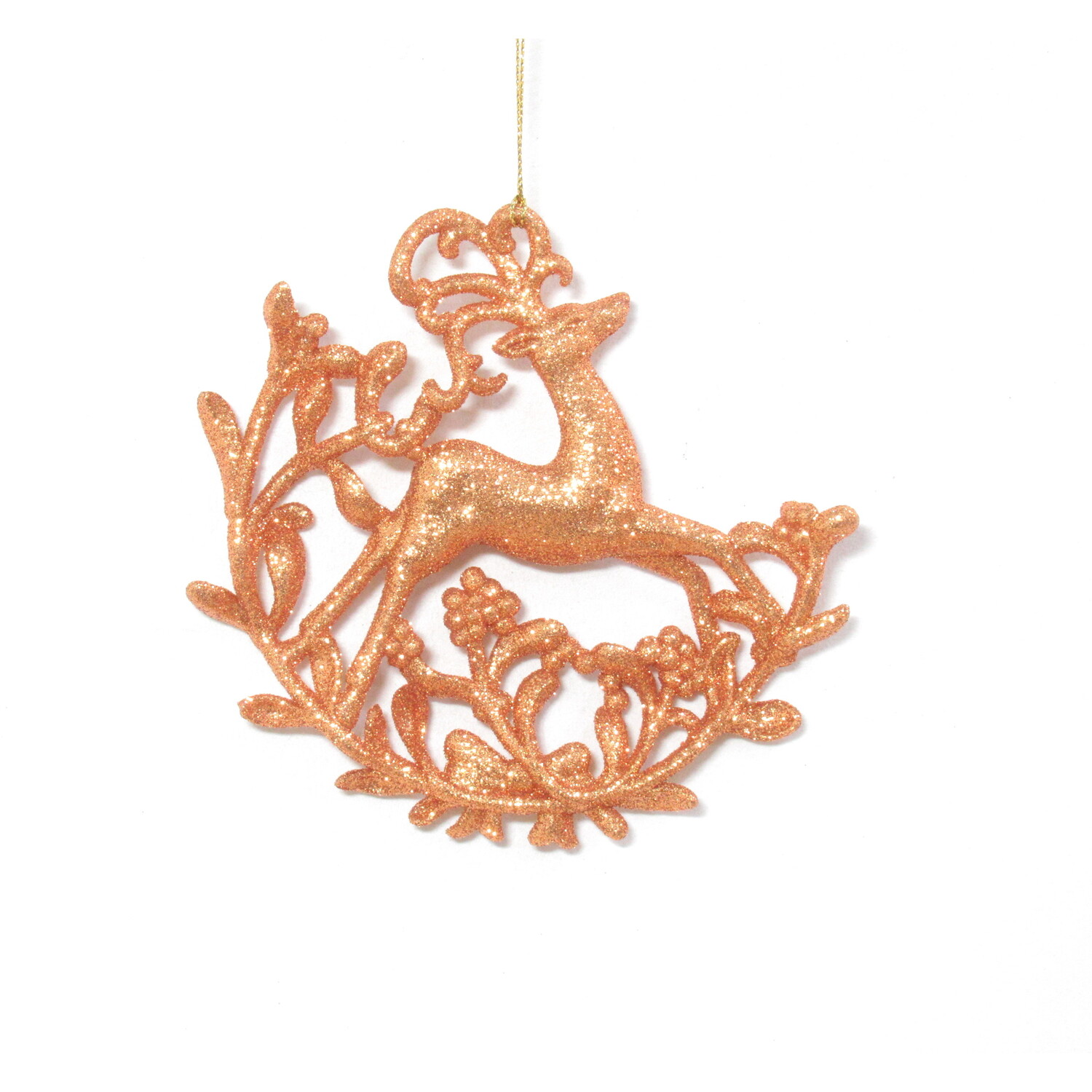 Glitter Forest Reindeer Hanging Decoration Amber Image 2