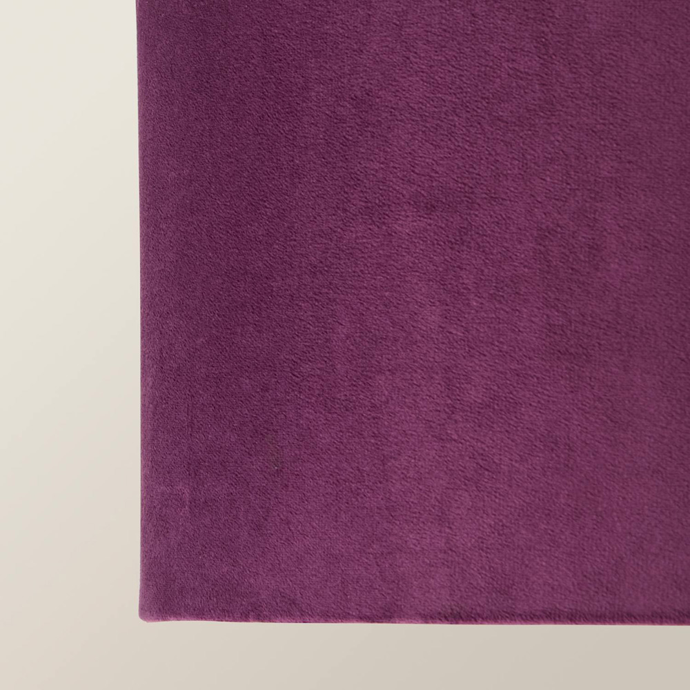 ValueLights Ashley Plum Velvet Squat Drum Easy Fit Lamp Shade 45cm Image 4