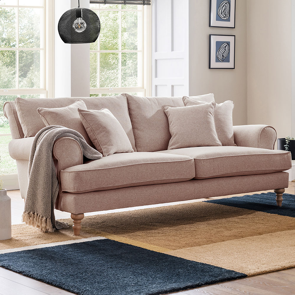 Eastwood Faro 2 Seater Medium Soft Pink Sofa Image 1