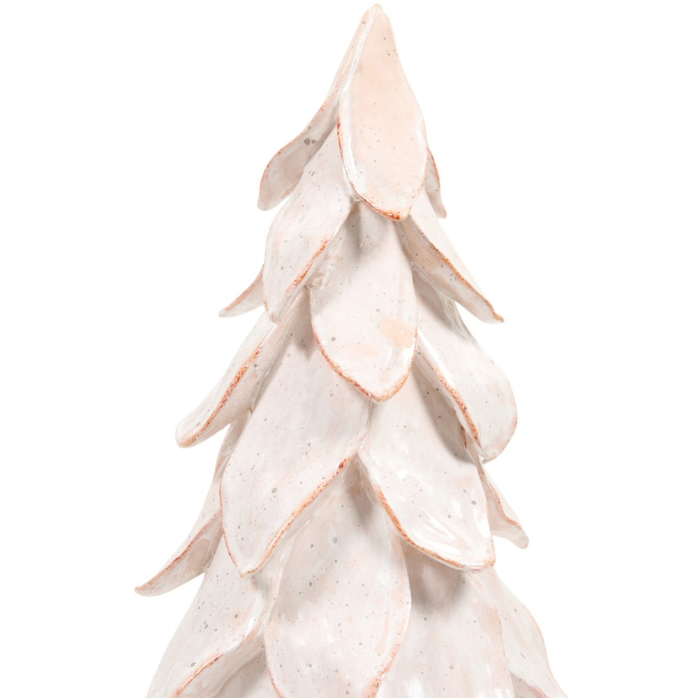 Glazed Layered Tree Decoration White Image 4
