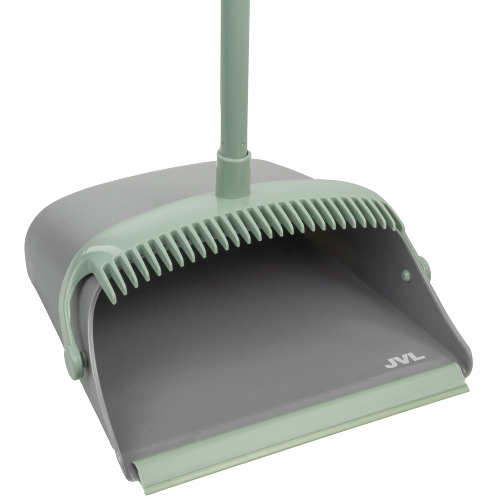 JVL Grey Long Handle Lobby Dust Pan and Brush Set Image 5