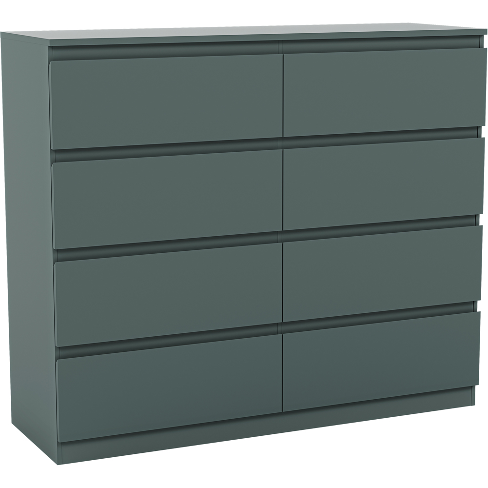 VIDA DESIGNS Denver Jasper Green 8 Drawer Bedside Table Image 2
