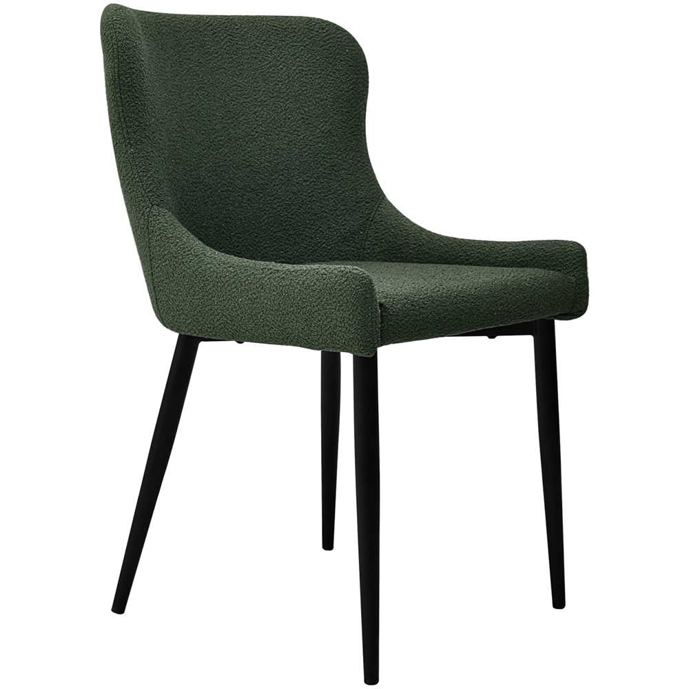 Bentley Designs Rubens Set of 2 Green Boucle Dining Chair Image 4