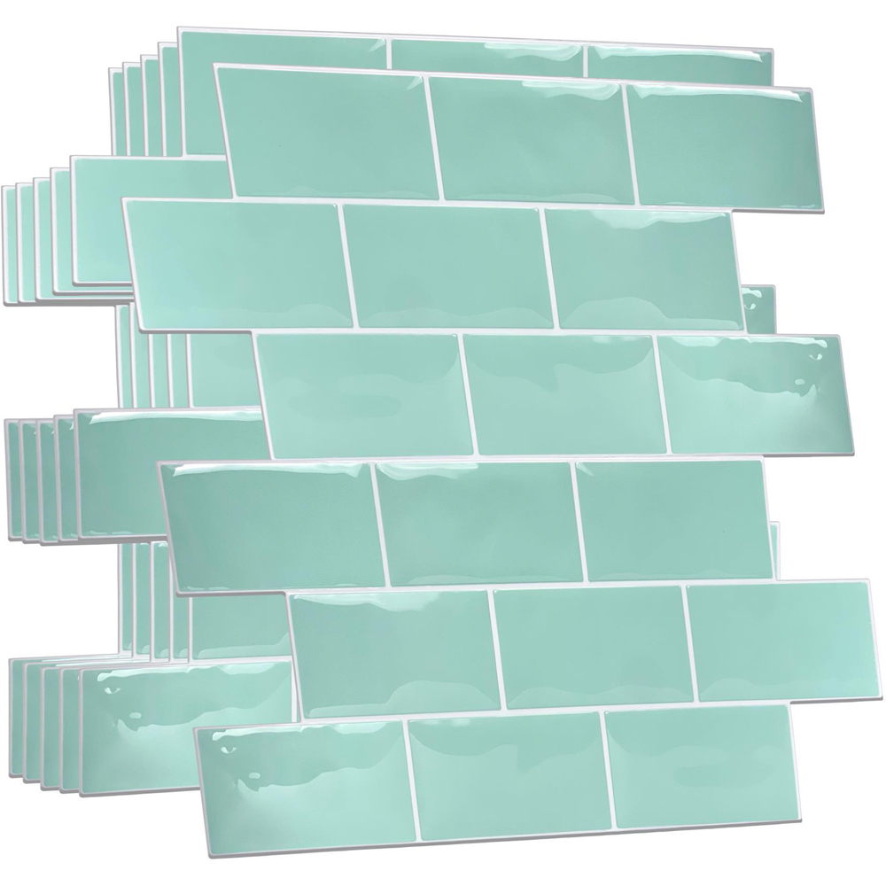 Walplus Capri Sea Metro Subway Peel and Stick Backsplash 3D Tile Stickers 20 Pack Image 2