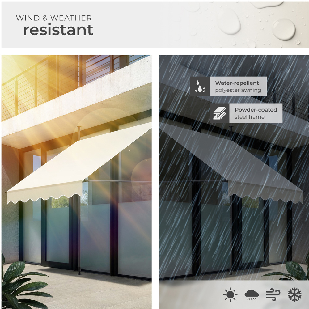 tectake Beige Retractable Awning 1.5 x 1.8m Image 4