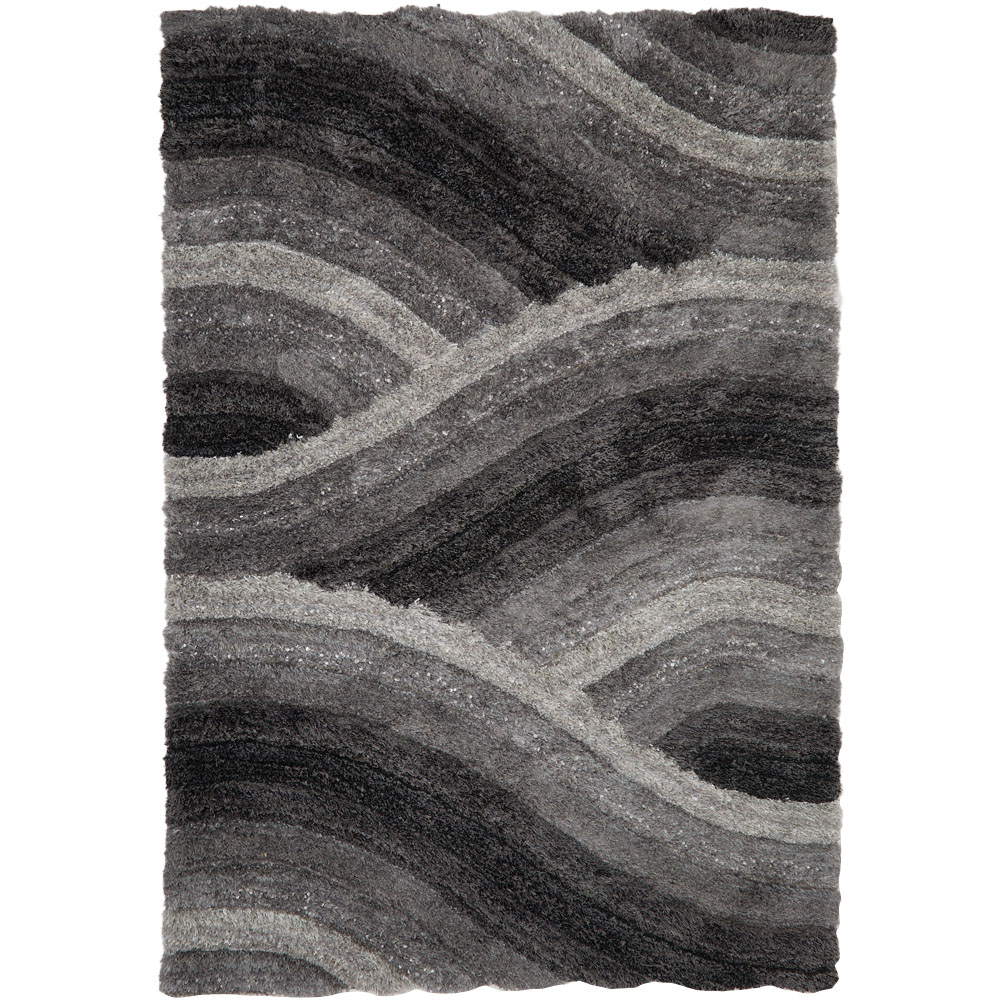 DS Living Wave Charcoal Ultra Plush Rug 160 x 230cm Image 1