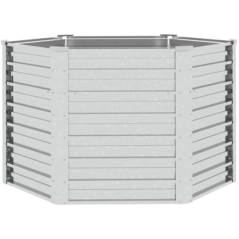 vidaXL Silver Galvanised Steel Raised Garden Bed 77 x 129 x 129cm Image 3