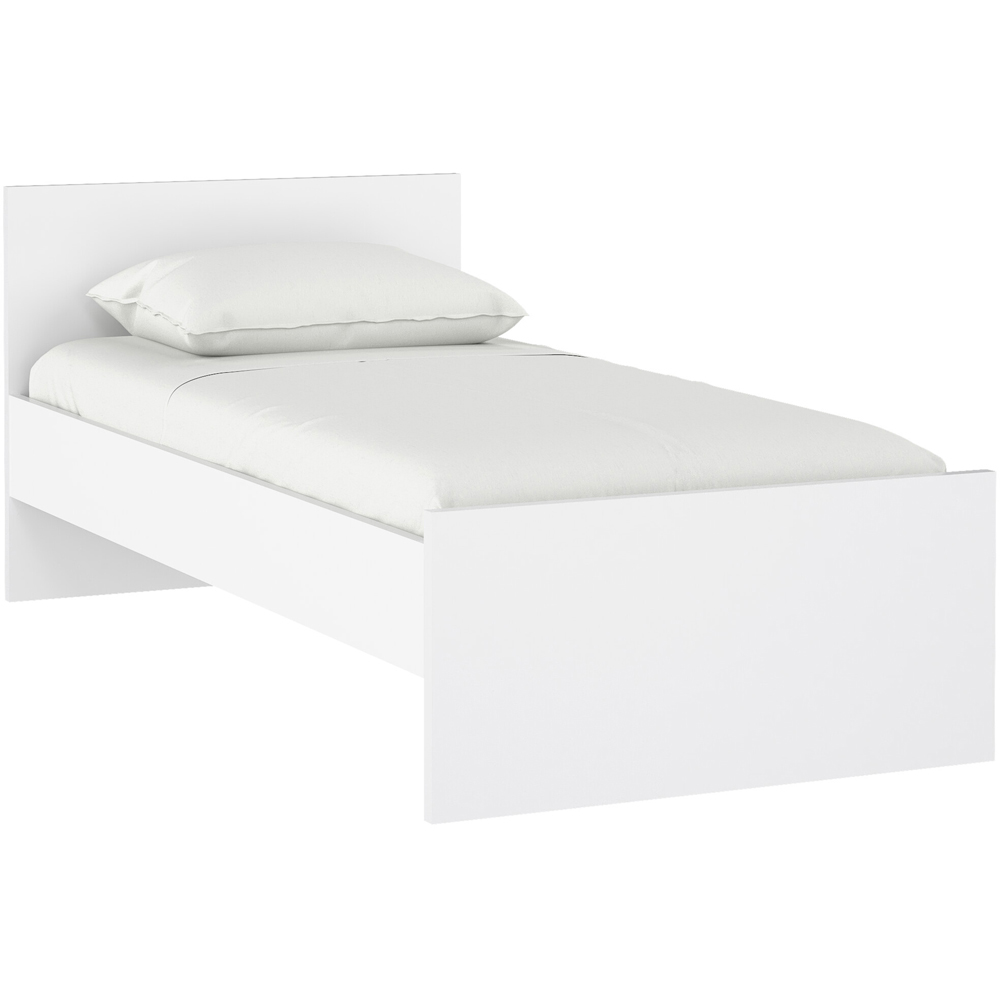 Florence Single White High Gloss Wooden Bed Frame Image 3