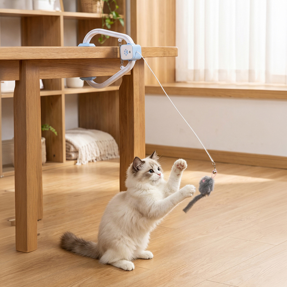 H&O Direct Rechargeable USB Door Hanging Electric Cat Teaser with Remote Control Image 5