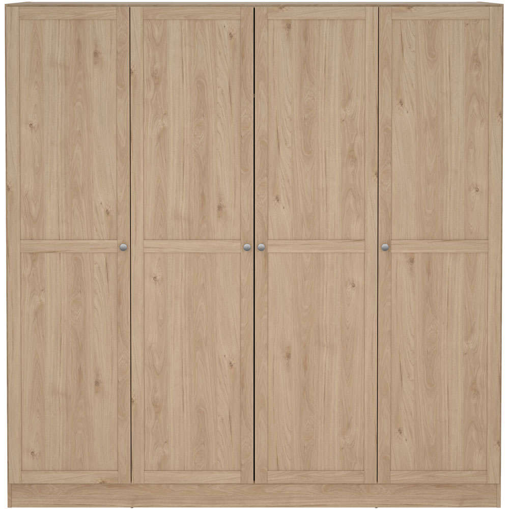Florence Brande 4 Door Jackson Hickory Oak Wardrobe Image 2