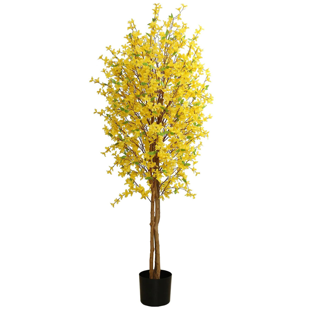 Leaf Yellow Forsythia Artificial Tree in Pot 150cm Image 1