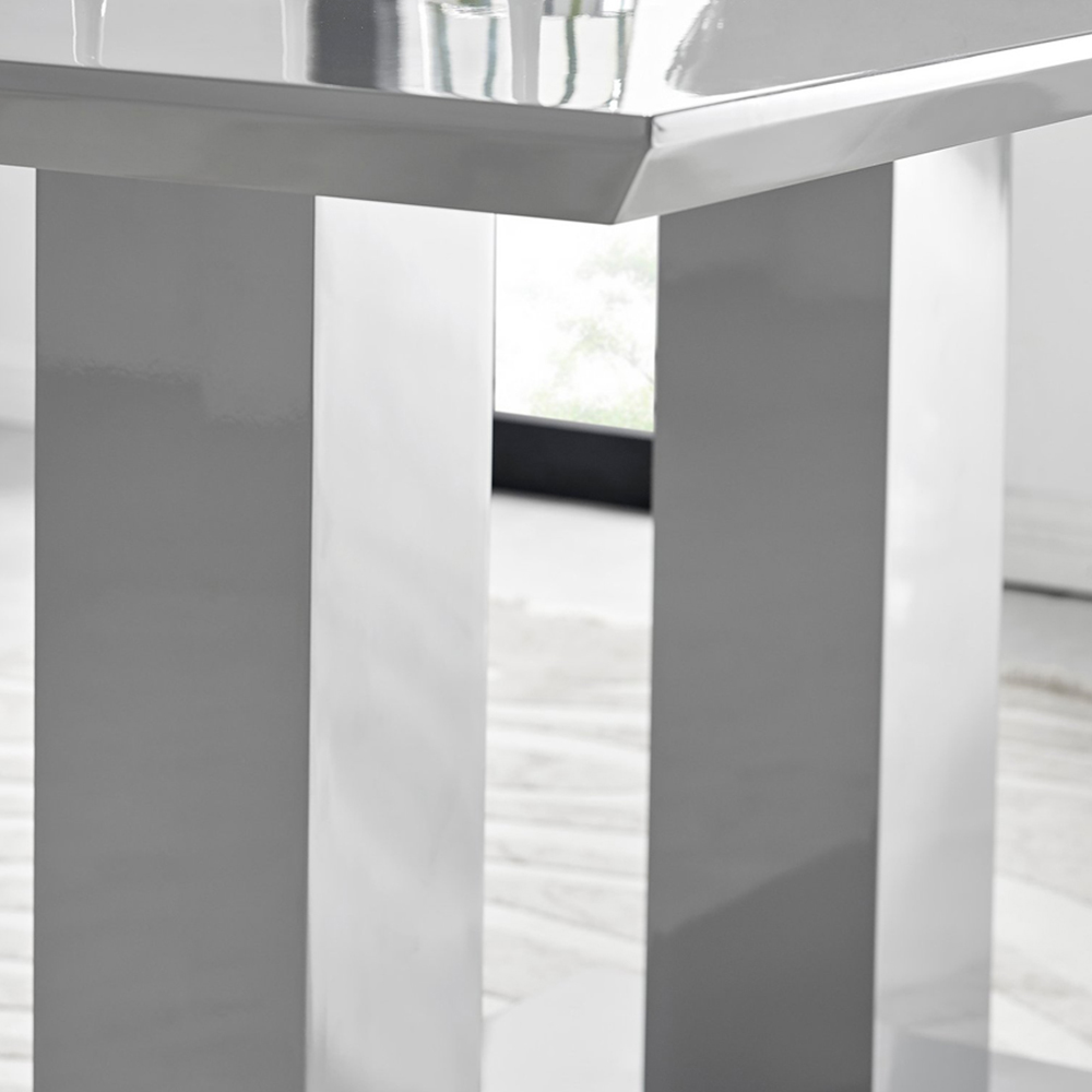 Furniturebox Molini Cesano 6 Seater Dining Set Grey Gloss Navy and Chrome Image 6