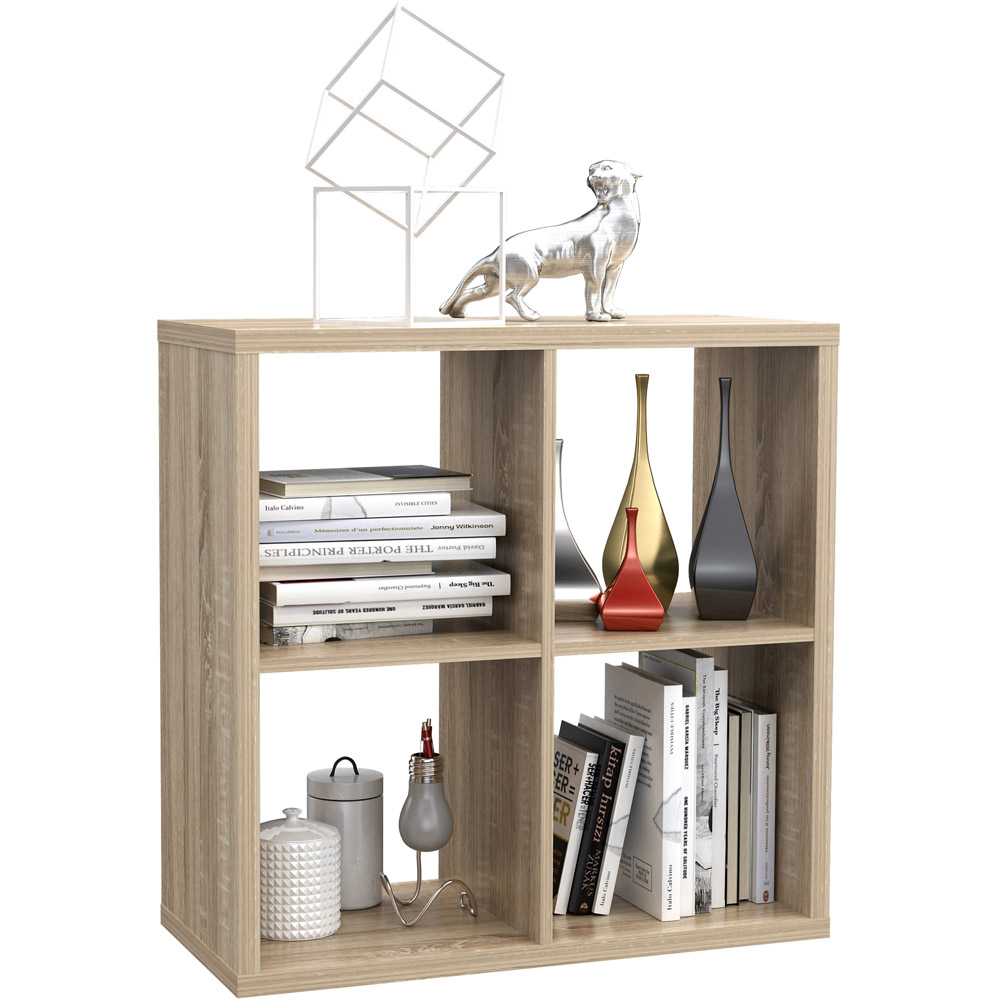 Florence Mauro 4 Cube Sonoma Oak Bookshelf Image 4