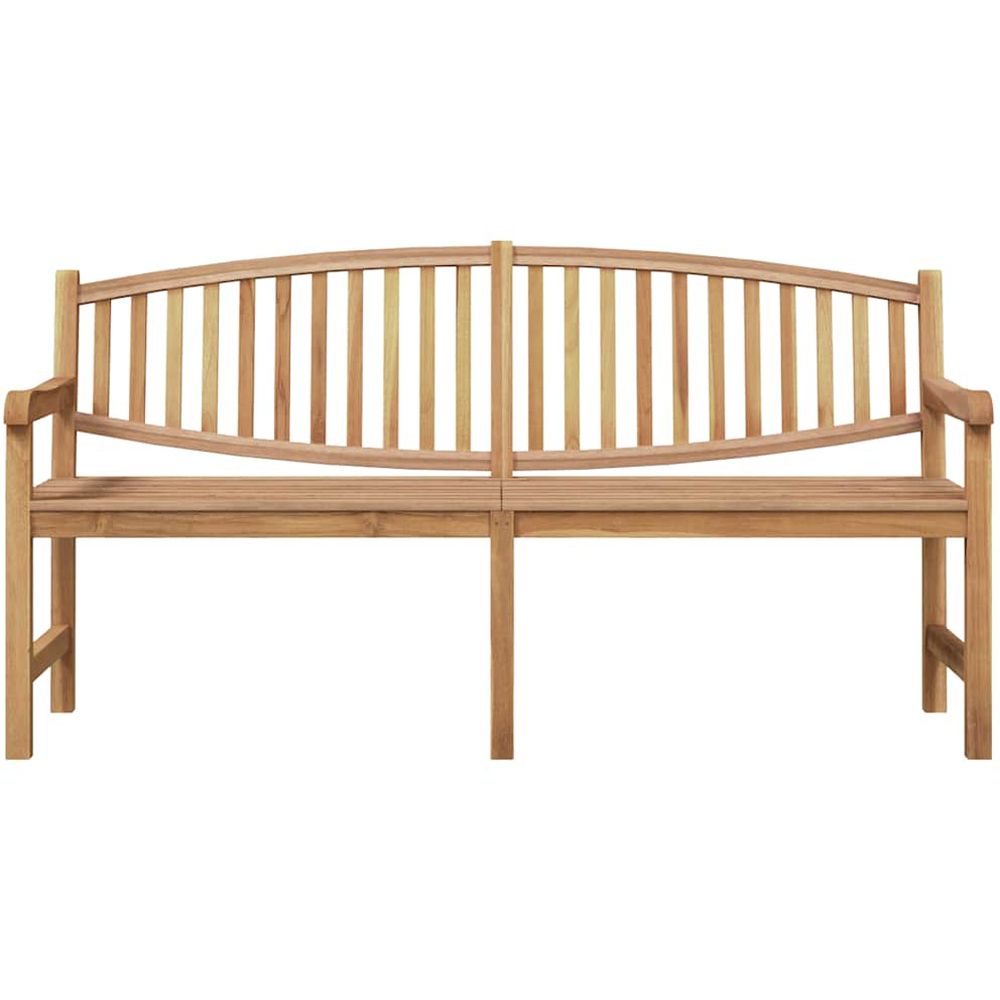 vidaXL 4 Seater Natural Solid Teak Wood Slatted Garden Bench Image 2