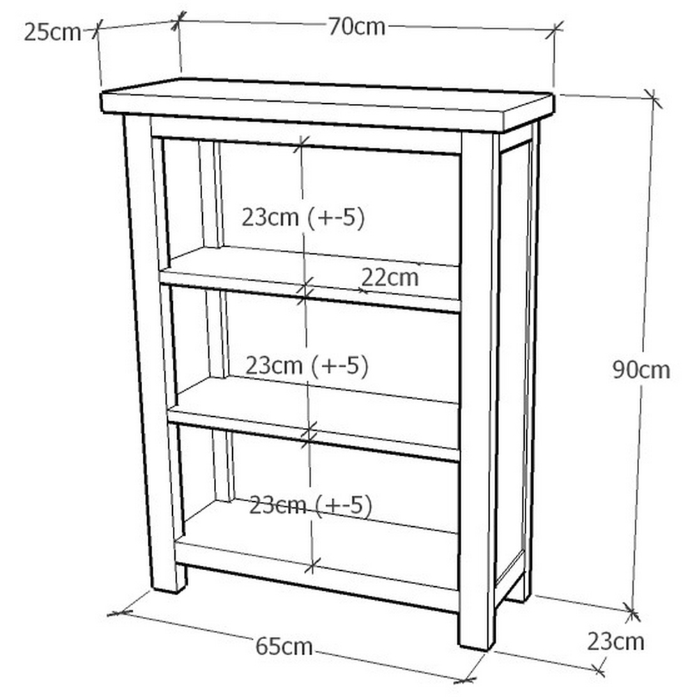 Padua 3 Shelf Light Brown Lacquered Bookcase Image 9