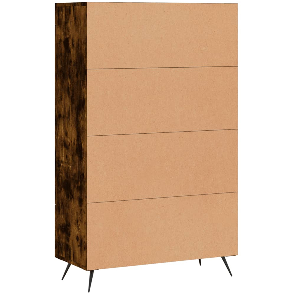 vidaXL 2 Glass Door Single Drawer Smoked Oak Highboard Image 8
