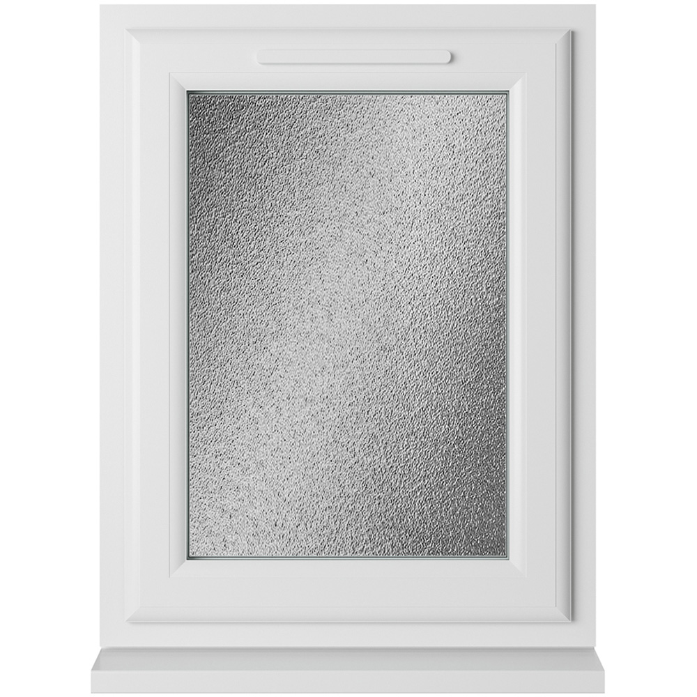 Crystal uPVC Double Glazed Window Right Hand Side Hung White Obscure Glass 610x965mm Image 1