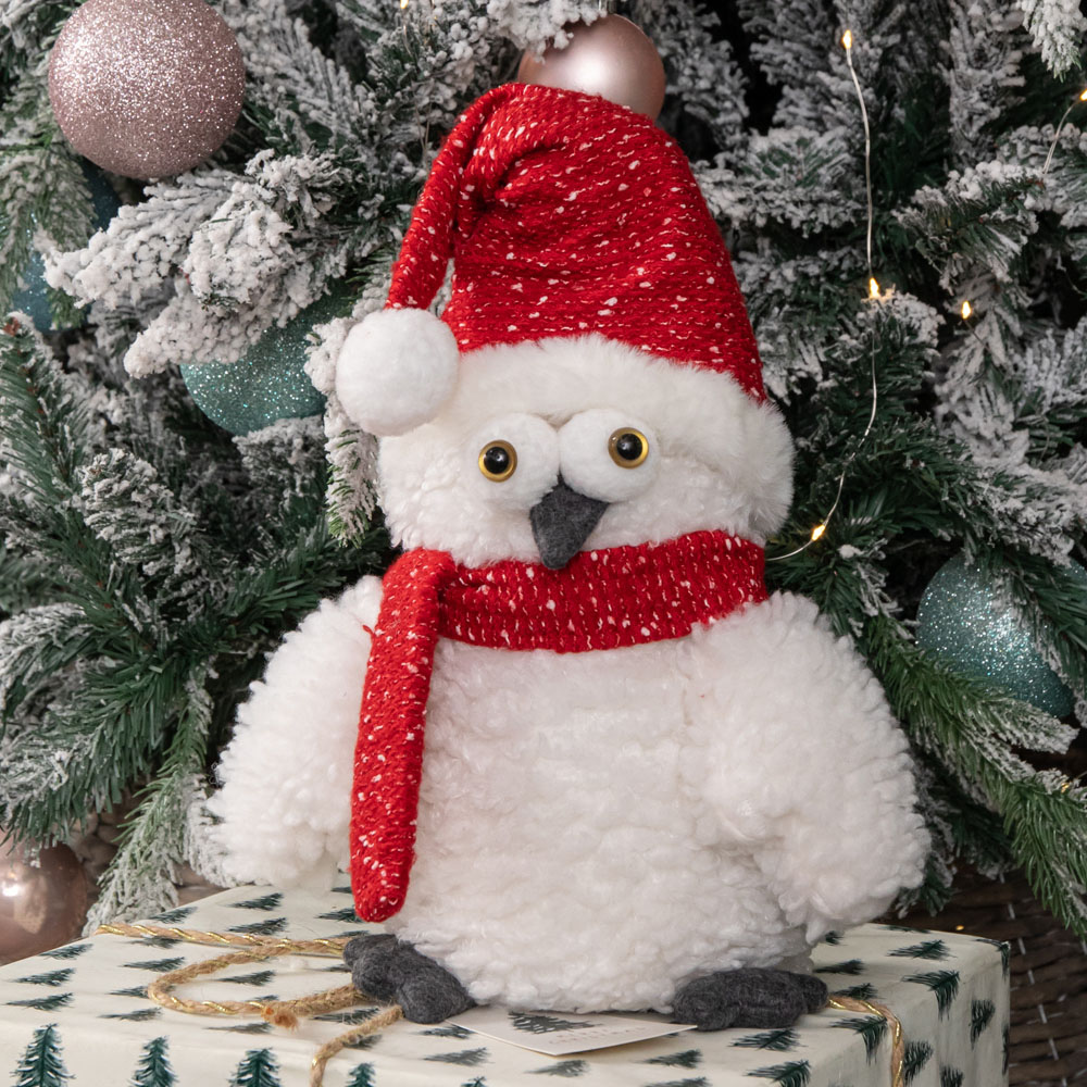 Samuel Alexander Goggle Owl with Santa Hat Plush Christmas Decoration 30cm Image 5