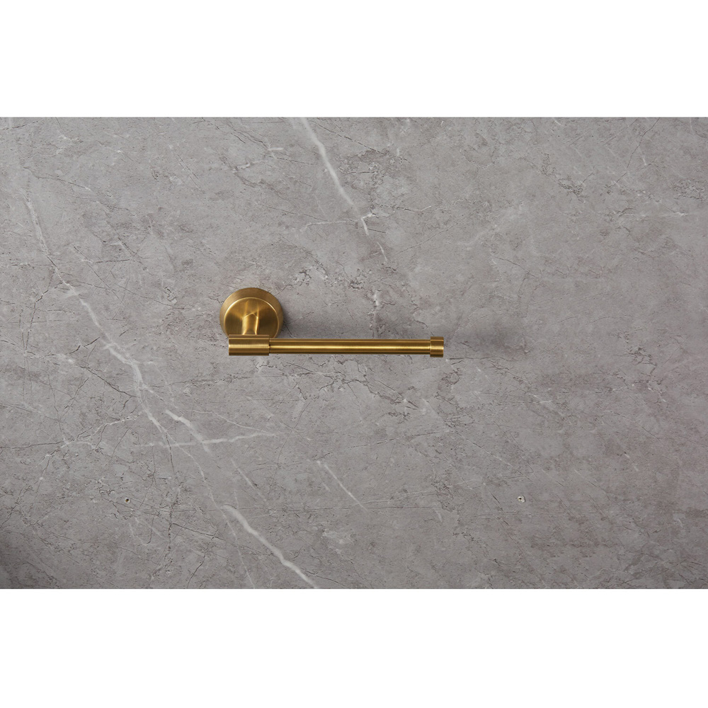 Brushed Gold Wall Mounted Toilet Roll Holder Image 1