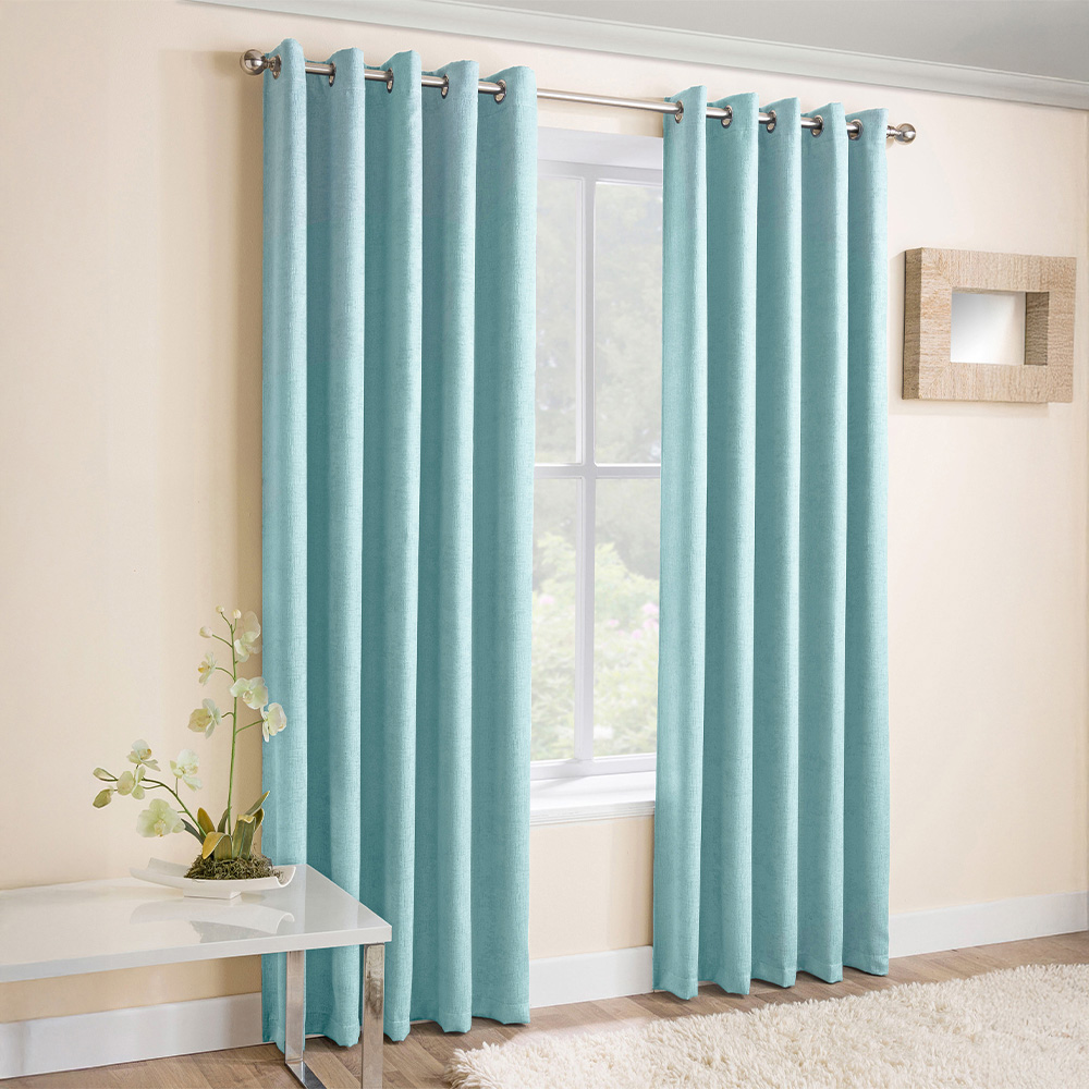 Enhanced Living Vogue Sky Blue Thermal Darkening Eyelet Curtains 168 x 137cm Image 1