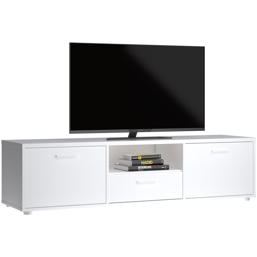 Furniture To Go Media 2 Door Single Drawer White TV Unit Image 7