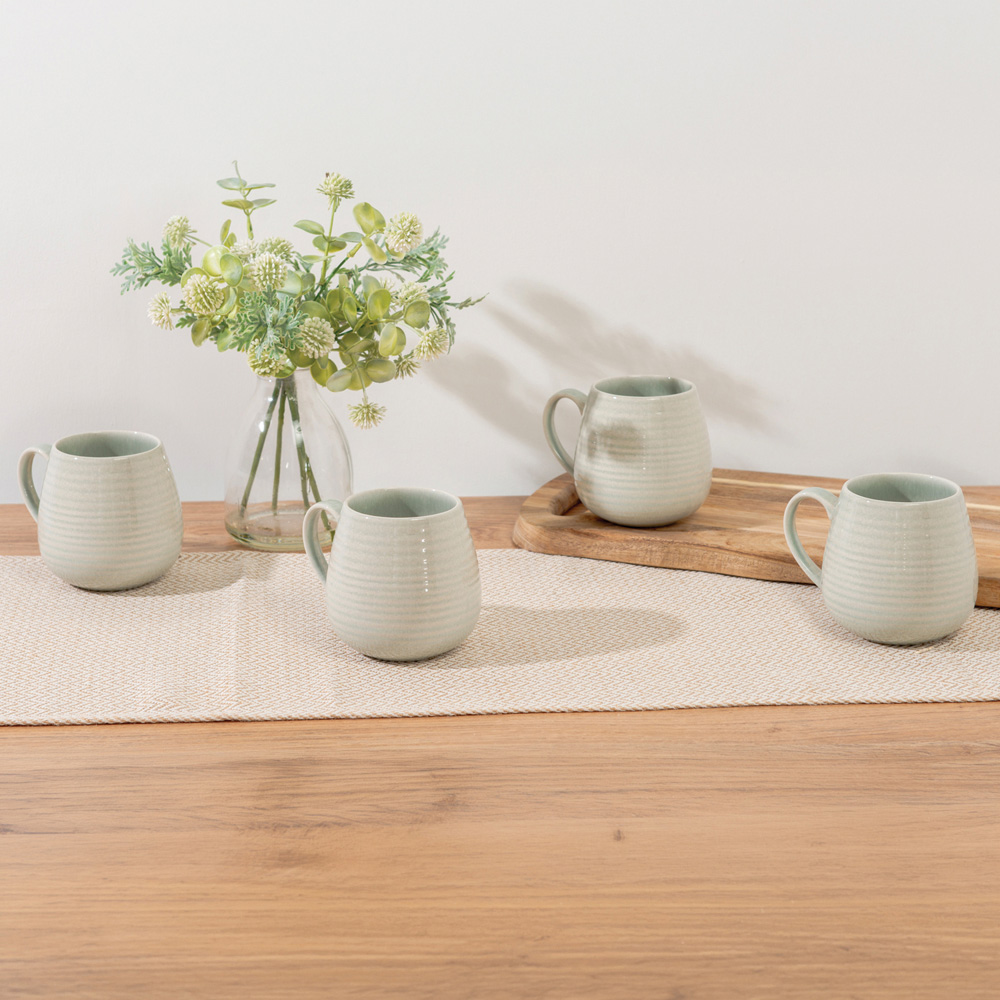Pack of 4 Sora Reactive Glaze Mugs Light Grey Image 7